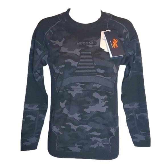 Nooyme Compression Cycling Gray Camo Bamboo Blend Athletic Shirt SZ L - Picture 1 of 7